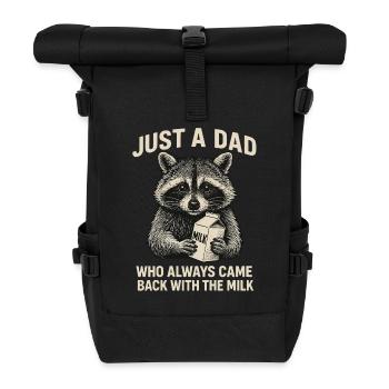 Cadeau pour la fête des pères – Lait de raton laveur - Sac à dos roll top - noir - Devant