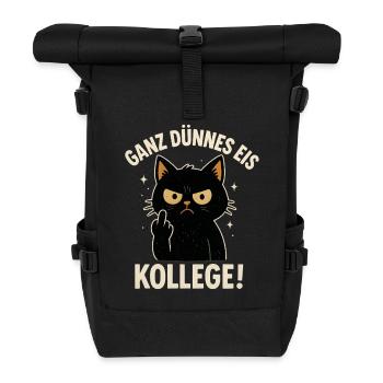 Good Morning Very Thin Cat Coffee - Roll Top Backpack - black - Front