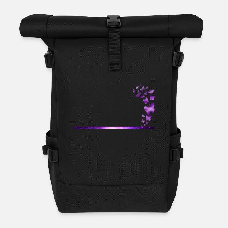 120708863 179320155 Schmetterlinge - Rolltop Rucksack - Schwarz