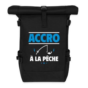 accro à la pêche - Sac à dos roll top - noir - Devant