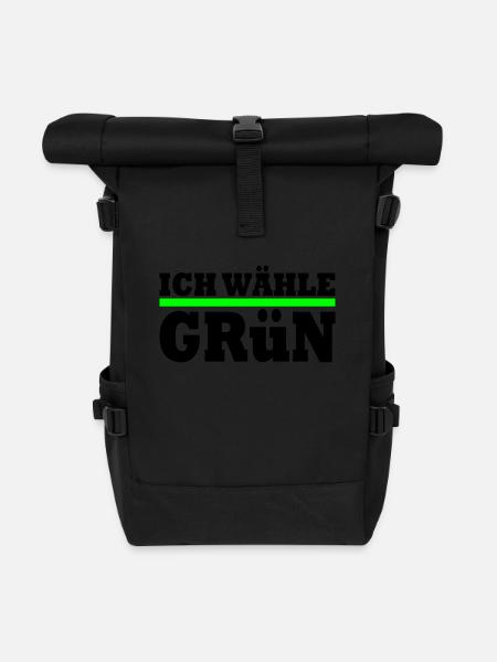 Ich wähle grün - Rolltop Rucksack - Schwarz