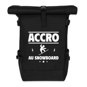 accro au snowboard - Sac à dos roll top - noir - Devant