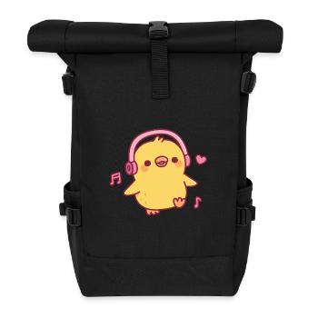 Cute Chick Dancing To Music - Roll Top Backpack - black - Front