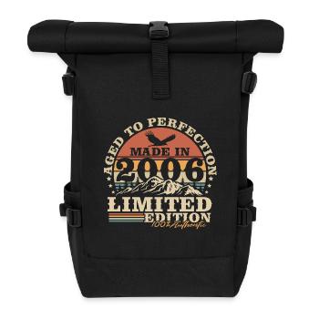 Jahrgang 2006 Vintage Retro Geburtstag Geschenk - Rolltop Rucksack - Schwarz - Vorne