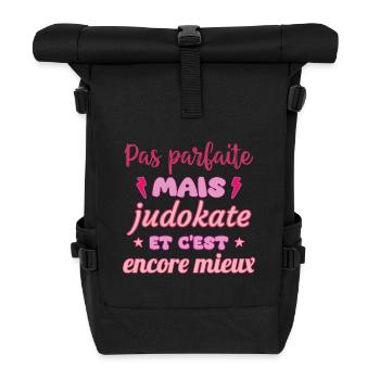 Pas parfaite mais judokate,judo,Judo,Judoka - Sac à dos roll top - noir - Devant