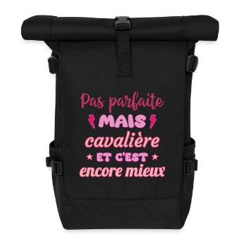 Pas parfaite mais cavalière,équitation,cheval - Sac à dos roll top - noir - Devant