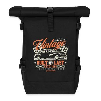 Oldtimer Baujahr 1965 Geburtstag Jahrgang Geschenk - Rolltop Rucksack - Schwarz - Vorne