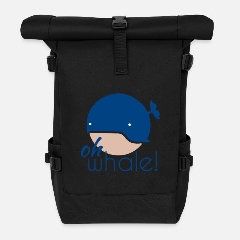 Oh whale! - Rolltop Rucksack - Schwarz