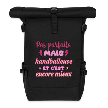 Pas parfaite mais handballeuse,Handball,handball - Sac à dos roll top - noir - Devant