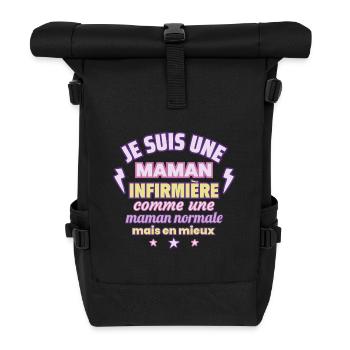 Maman infirmière, cadeau fête des mères,Noël - Sac à dos roll top - noir - Devant