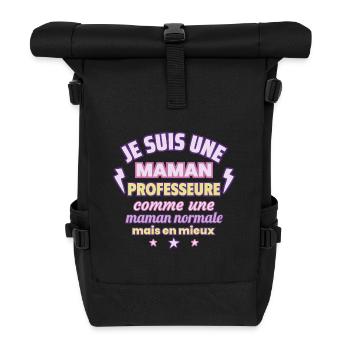 Maman professeure, cadeau fête des mères,Noël - Sac à dos roll top - noir - Devant