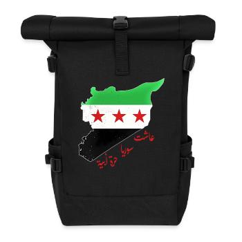 Freies Syrien Flagge mit Spruch ashat suria - Rolltop Rucksack - Schwarz - Vorne