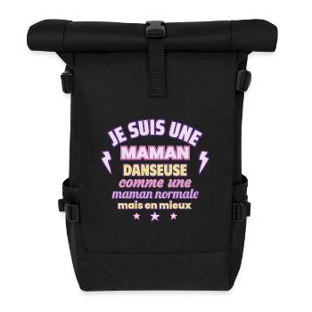 Maman danseuse, cadeau fête des mères, Danse - Sac à dos roll top - noir - Devant