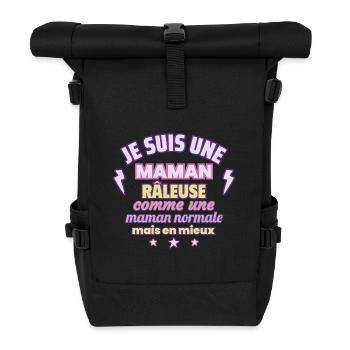 Maman râleuse, cadeau fête des mères, Humour - Sac à dos roll top - noir - Devant