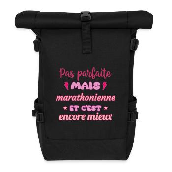 Pas parfaite mais marathonienne,marathon - Sac à dos roll top - noir - Devant