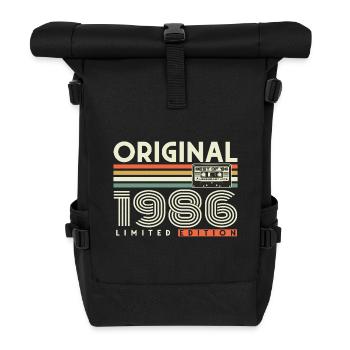 Vintage, 1986, Rétro, Vintage, Cadeau d’anniversaire - Sac à dos roll top - noir - Devant