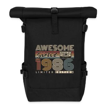 1986 Vintage Vintage Rétro Cadeau d’anniversaire - Sac à dos roll top - noir - Devant