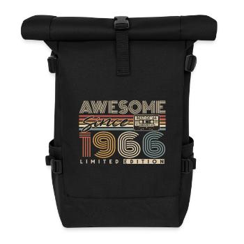 1966 Vintage Vintage Rétro Cadeau d’anniversaire - Sac à dos roll top - noir - Devant