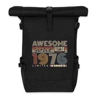 1976 Jahrgang Vintage Retro Geburtstag Geschenk - Rolltop Rucksack - Schwarz - Vorne
