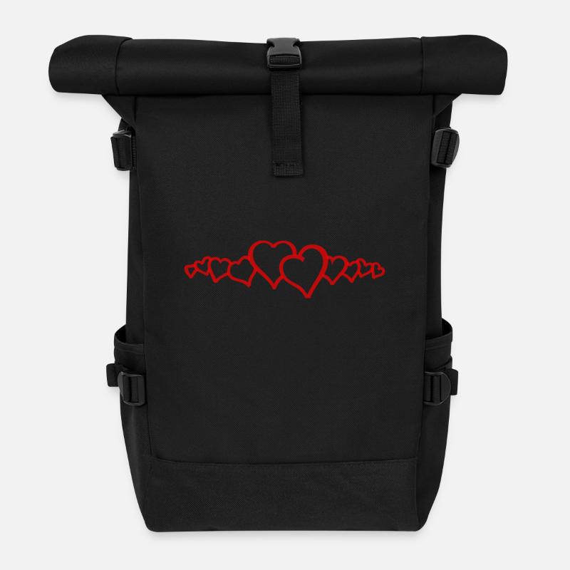 Herz | Herzen reihe - Rolltop Rucksack - Schwarz