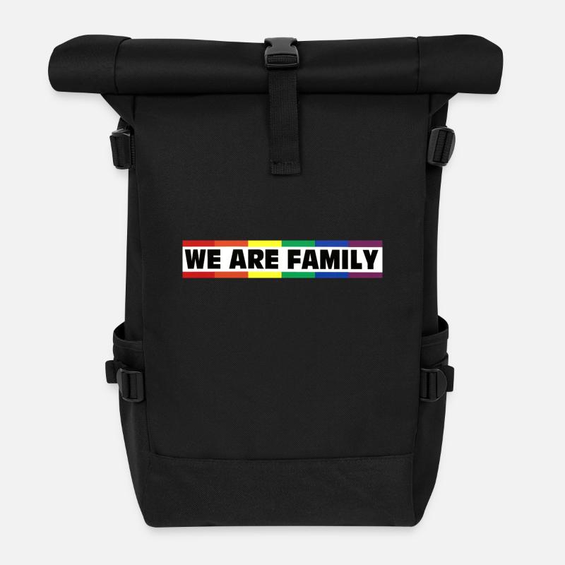 We are Family - Rainbow&Pride - Rolltop Rucksack - Schwarz