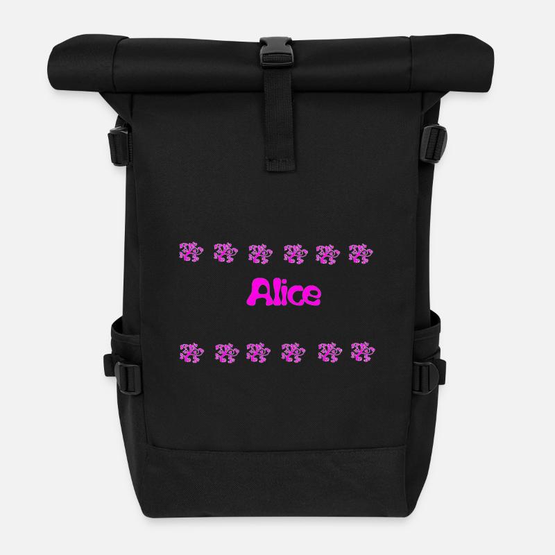 Alice Bubble Rose Floral - Rolltop Rucksack - Schwarz
