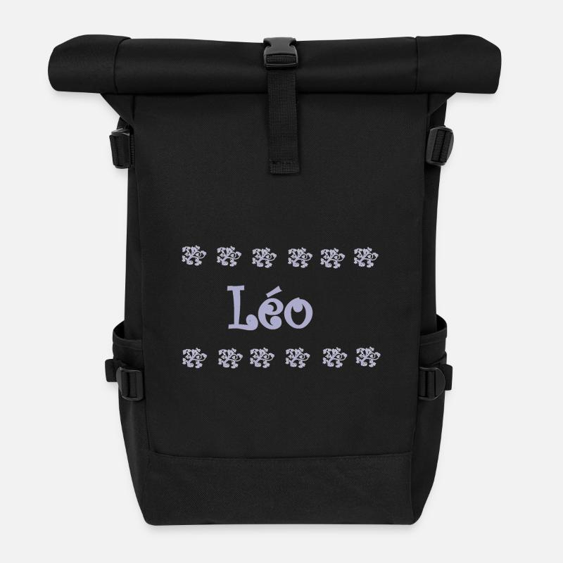 Leo Ornate Floral - Roll Top Backpack - black