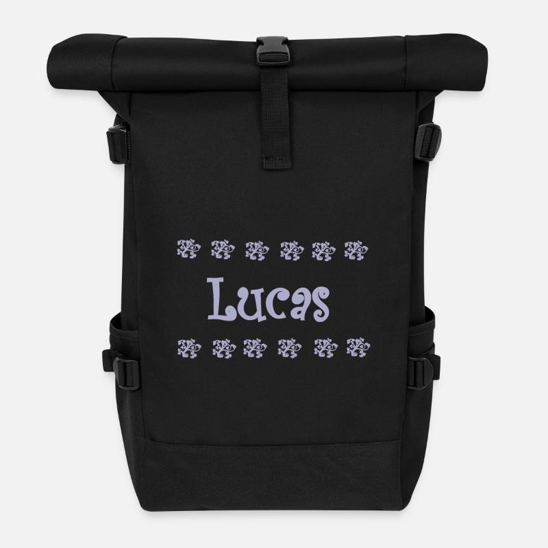Lucas Floral Pastel - Roll Top Backpack - black