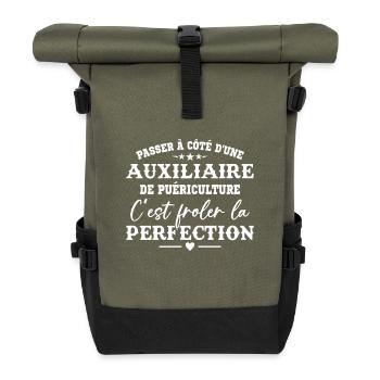 Auxiliaire de puériculture Puéricultrice Métier - Sac à dos roll top - olive/noir - Devant