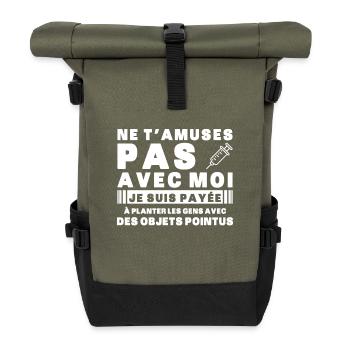 Nurse Humor Gift Idea Blood Test - Roll Top Backpack - olive/black - Front