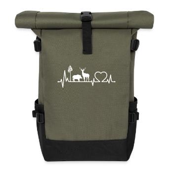 Chasseur Chasse Battement de cœur Sanglier Cerf - Sac à dos roll top - olive/noir - Devant