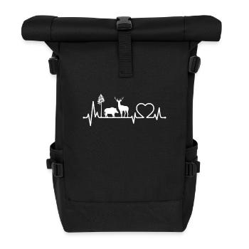 Hunter Hunting Heartbeat Boar Deer - Roll Top Backpack - black - Front