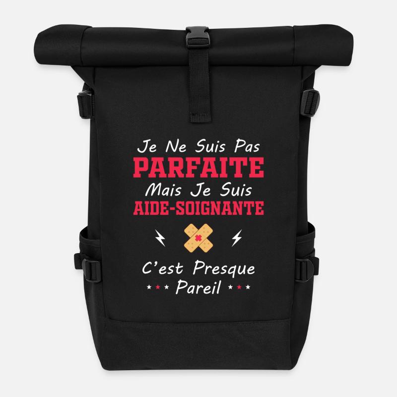 Pas Parfaite mais je suis Aide Soignante - Sac à dos roll top - noir