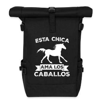 Cette fille adore les chevaux - Sac à dos roll top - noir - Devant