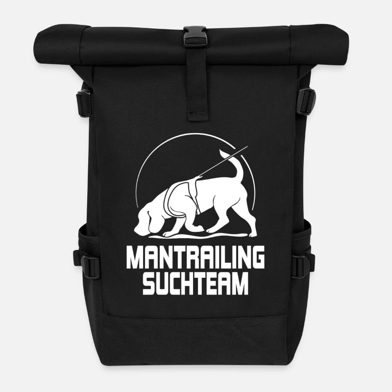 Mantrailing Suchteam Hundesport Hunde Wilsigns - Rolltop Rucksack - Schwarz