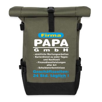 Firma Papa Gmbh RAHMENLOS® - Rolltop Rucksack - Olive/Schwarz - Vorne