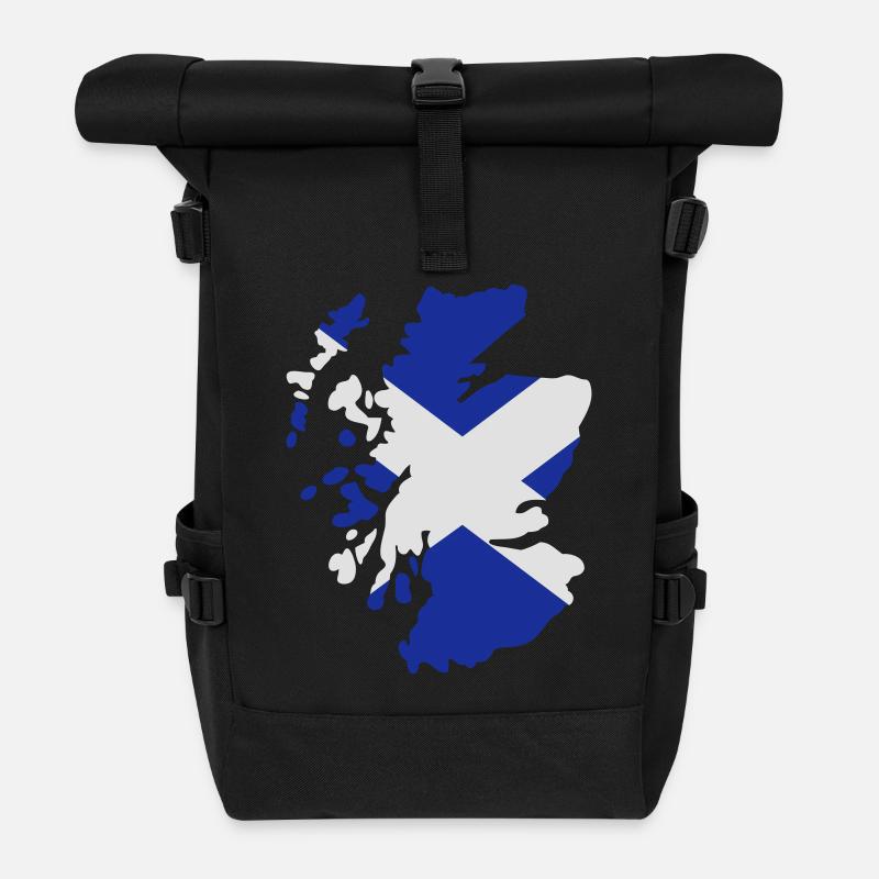 Scotland - Roll Top Backpack - black