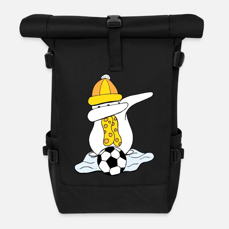 Noël Snowman Dabbing Football - Sac à dos roll top - noir