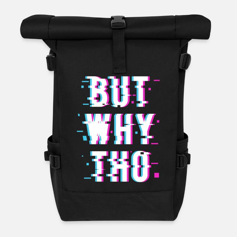 ABER WARUM THO - Rolltop Rucksack - Schwarz