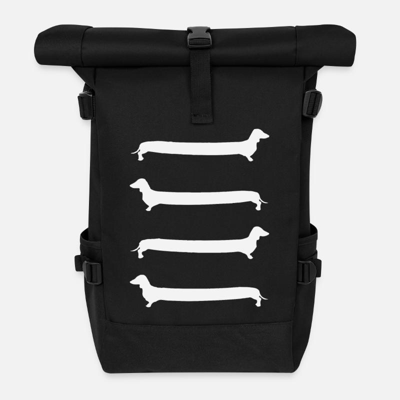 Dackel Leiter - Rolltop Rucksack - Schwarz