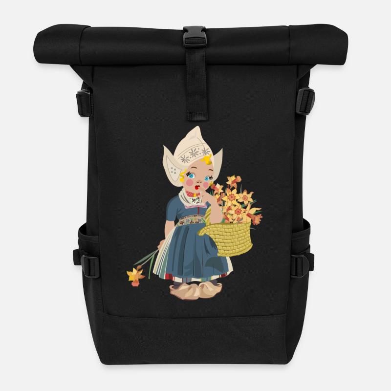 fille Hollande - Sac à dos roll top - noir