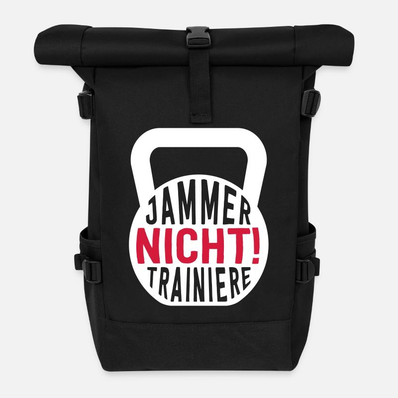 JAMMER NICHT! TRAINIERE - Rolltop Rucksack - Schwarz
