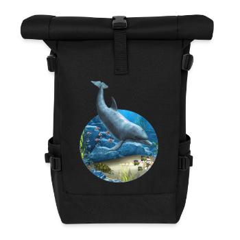 The World Of The Dolphin - Rolltop Rucksack - Schwarz - Vorne