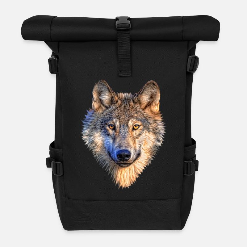 loup - Sac à dos roll top - noir