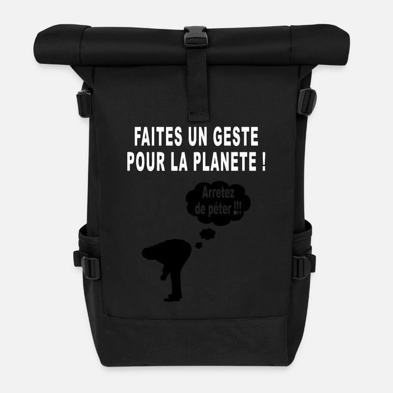 humour écolo - Sac à dos roll top - noir