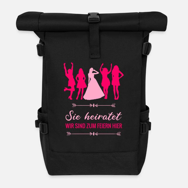 Poltern, Junggesellinnenabschied - sie heiratet - Rolltop Rucksack - Schwarz