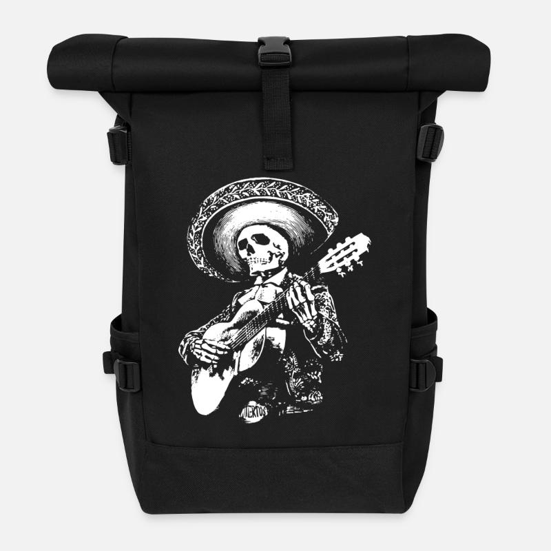 MEXICAN MARIACHI - Roll Top Backpack - black