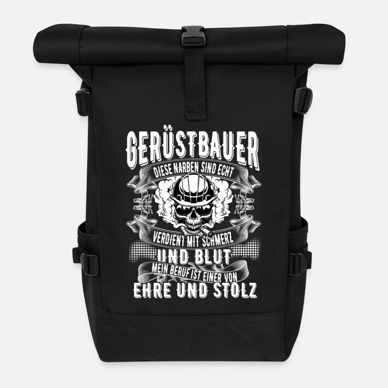 Gerüstbauer - Rolltop Rucksack - Schwarz