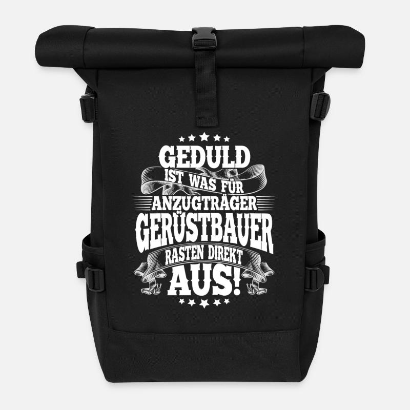Gerüstbauer - Rolltop Rucksack - Schwarz