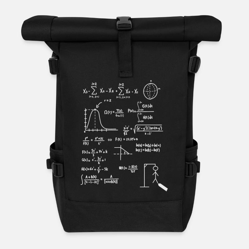 Mathematik - Rolltop Rucksack - Schwarz
